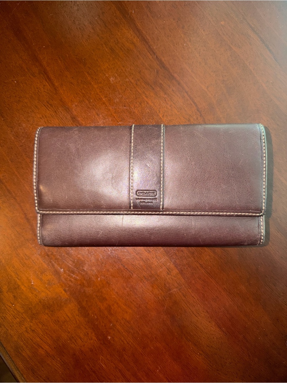 Coach Brown Leather Wallet Clutch